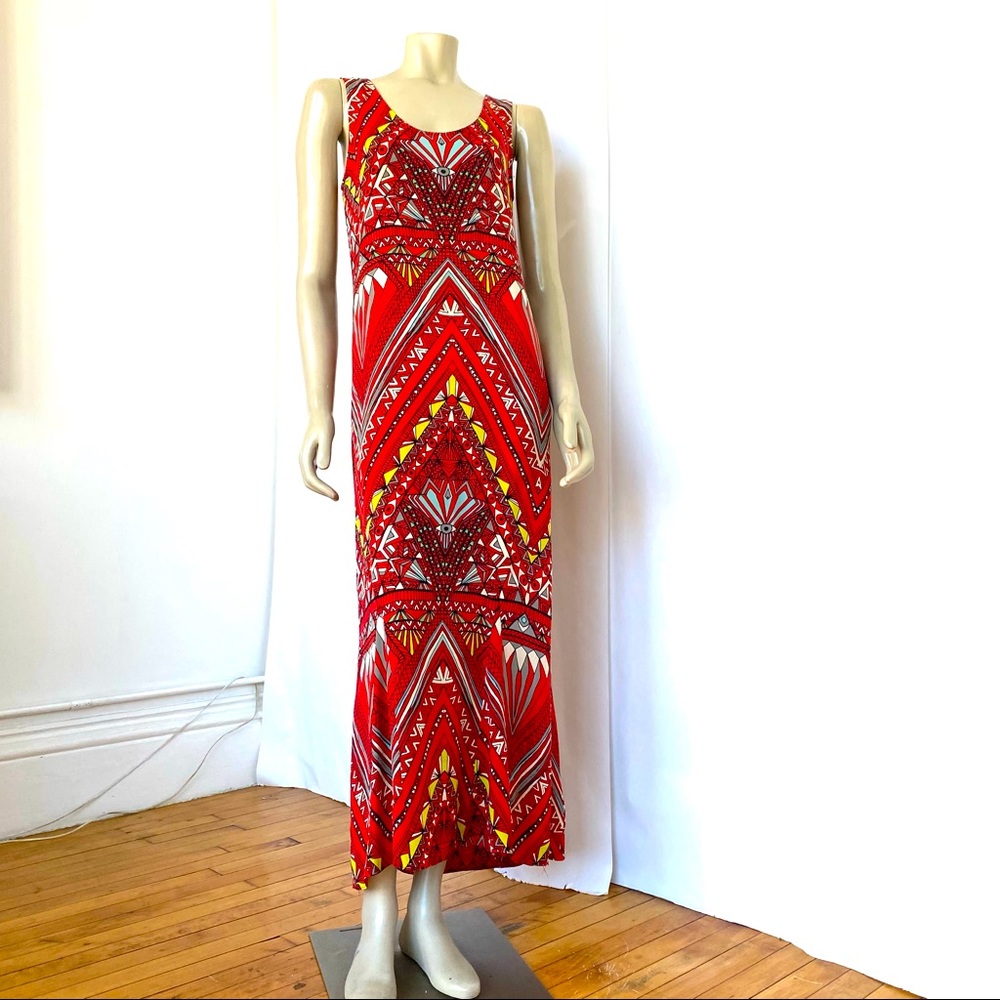 MARA KAFFMAN RETRO PRINT MAXI DRESS